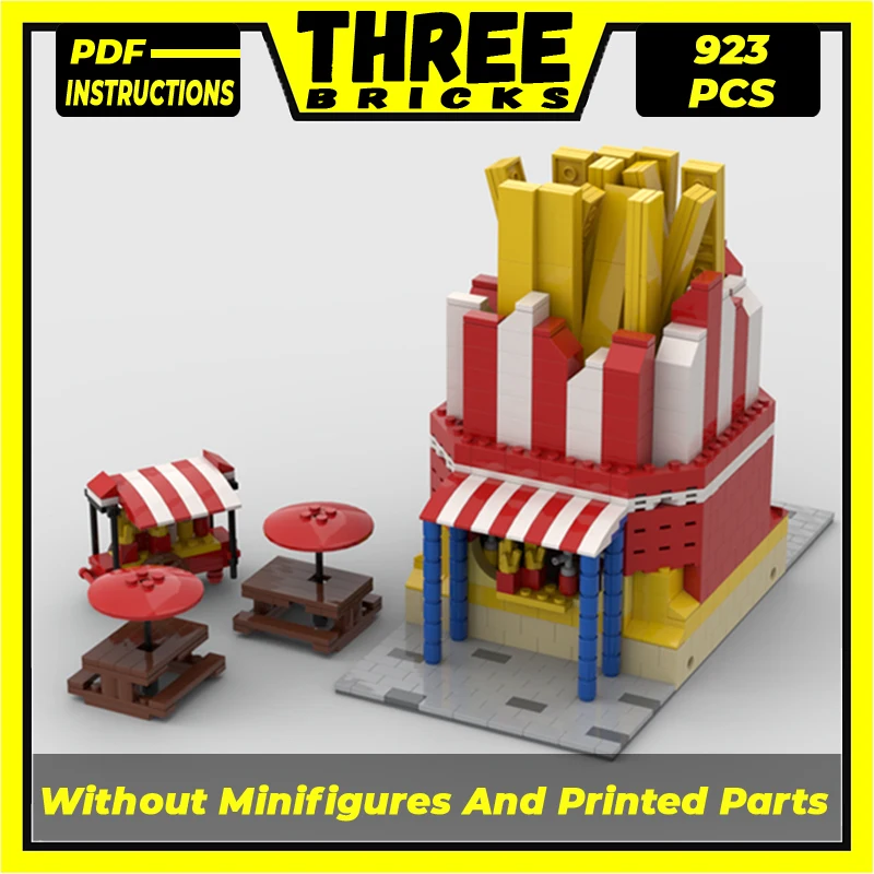 

Technical Moc Bricks Street View Model French Fries Stand Modular Building Blocks Gifts Toys For Children DIY Sets Assembling
