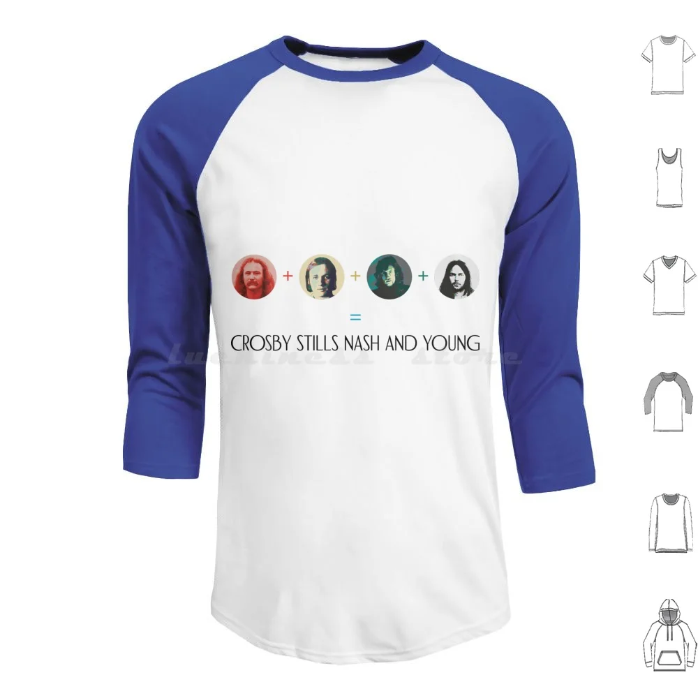 Csny Graphic Felpa Con Cappuccio In Cotone Manica Lunga David Crosby Nash Neil Young Stephen Stills Music Woodstock Love Crosby Stills Nash E