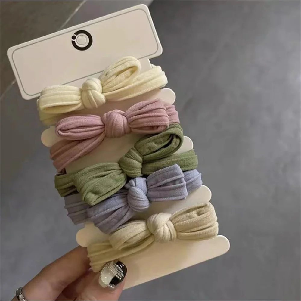 Neue 5 teile/satz Fliege Haarring elastische Gummiband hohe Schachtel halm Haar bänder kein Schaden für Frauen Mädchen Haarschmuck – Detail 13