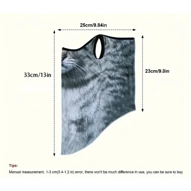 야외 사이클링용 3D 동물 고양이 디자인 여름용 풀페이스 넥 프로텍터 선쉴드 통기성 속건 폴리에스터 헬멧 라이너