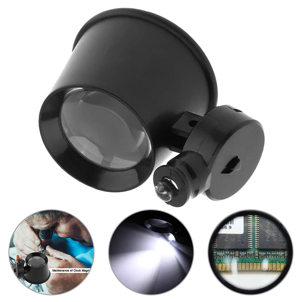 

10X Clock Repair Magnifier Portable Jewelry Viewing Wearable Magnifying Glass LED Light Illuminated Magnifier Inspection Tools