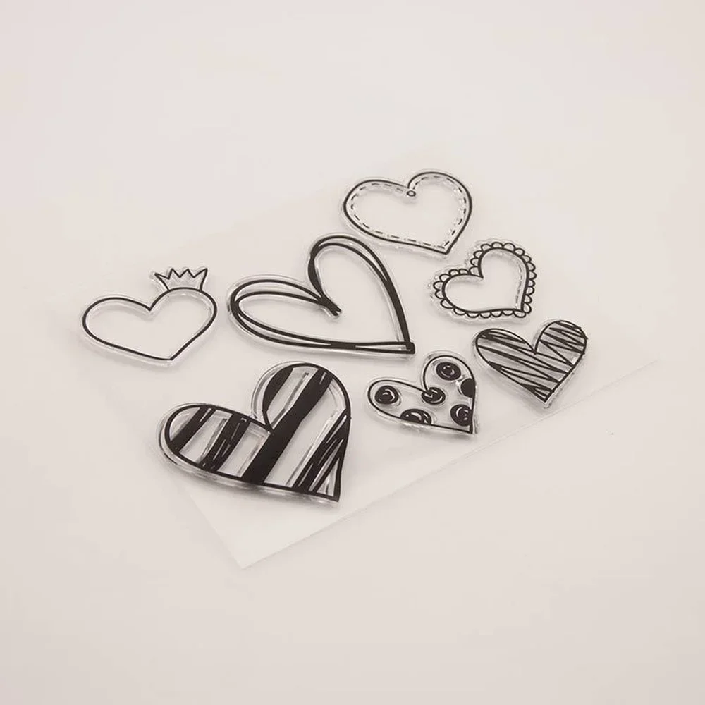 Love Heart Transparent Silicone Clear Rubber Stamp Sheet Cling Scrapbooking DIY