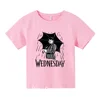 Tshirts Hot Movie Wednesday Addams 3d Printed Boy Girl Summer Casual Fashion Harajuku Oversized O-neck Tshirt Kids Tees Clothes 1