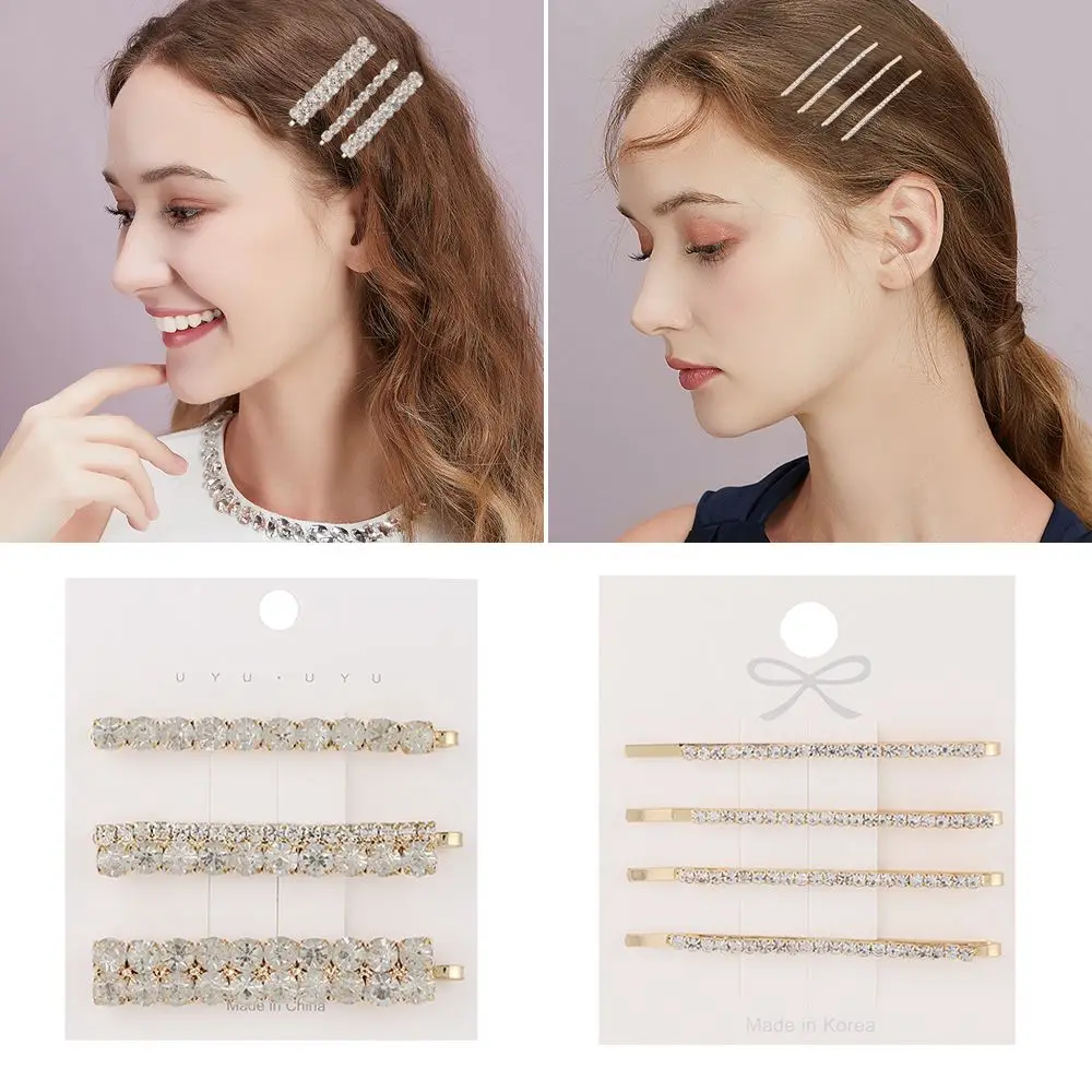 

Hot Korea Diamond Hairpins Women Bingbing Crystal Hair Clips Set Girls Luxury Shining Crystal Barrettes Hair Styling Accessories