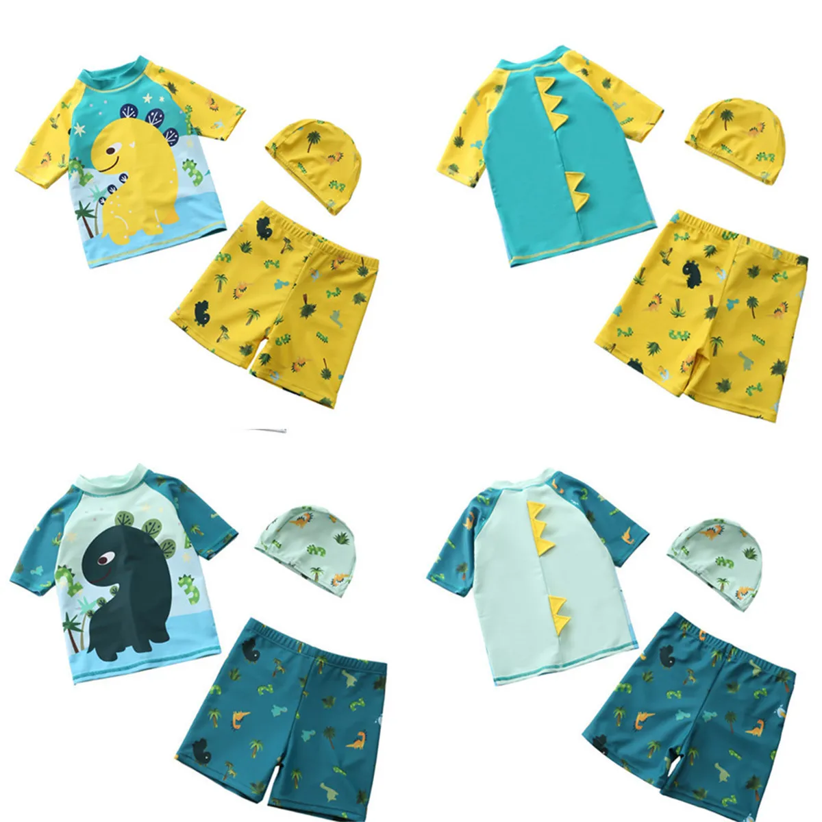 Baby Boy Swimwear Set Children's Swimsuit Dinosaur Print Swimming Suit