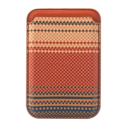 Kevlar PU Leather Magnetic Wallet Case with Card Slot and Stand Feature (Brown)