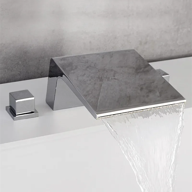 Description Picture 4 of itemBathtub Faucet Widespread Tub Sink Mixer Tap Brushed Gold Brass Basin Bath Shower with Hand Head