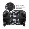 Custom Black Modern Military Camouflage Camo Style Luggage Cover Elastic Travel Suitcase Protective Covers Suit For 18-32 inch 3
