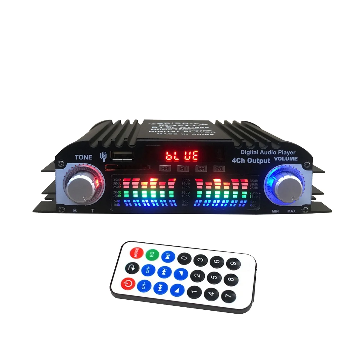

Bluetooth 5.0 HIFI Audio Amplifier 4-Channel Digital Sound Amp for Home Audio Systems, Car, Karaoke Supports USB SD AUX