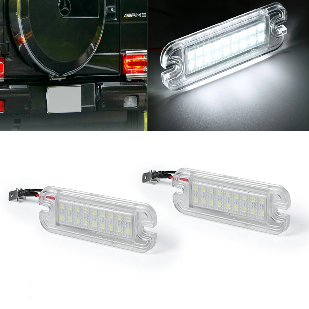 

2Pcs For Mercedes Benz G-Class W463 G500 G550 G55 G63 G65 AMG Car Number Lamps No Error LED License Plate Lights #:A4638200356