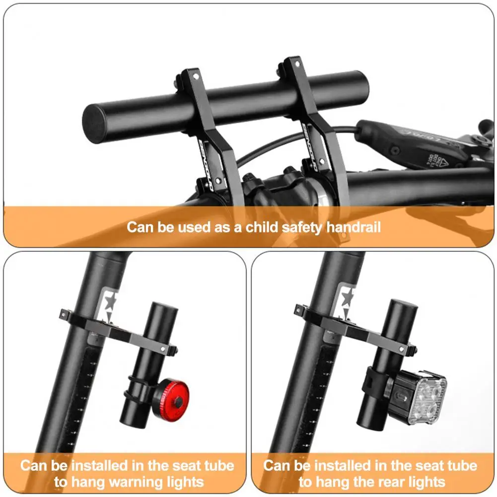 Handlebar Extension Bracket Bicycle Handlebar Extender for Bike Light Phone Code Meter Aluminum Alloy Bracket for Mtb Phone