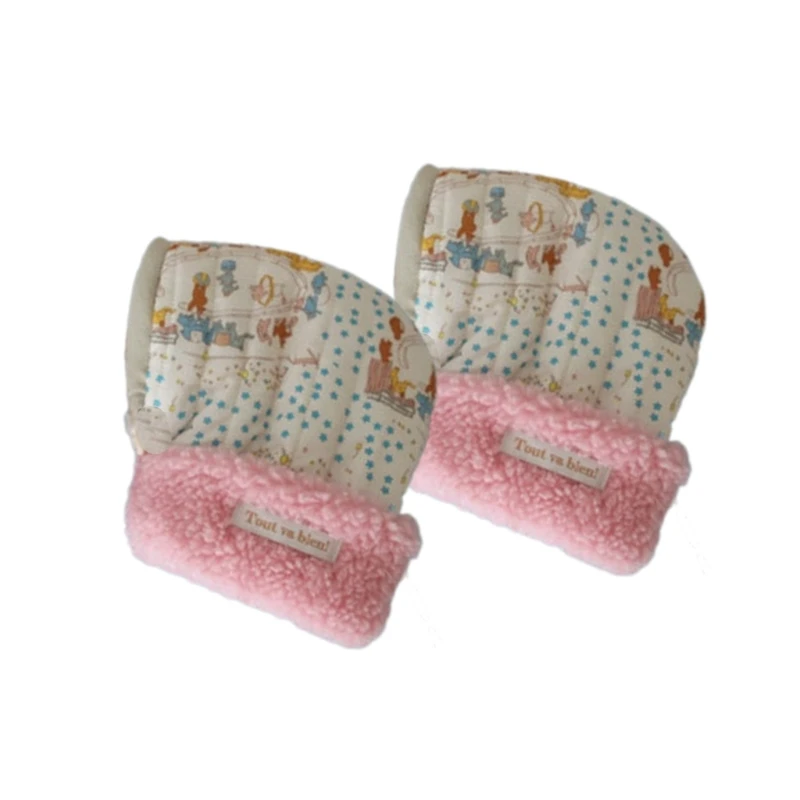 B2EB Cartoon Kids Scooter Gloves Children's Balanced Vehicle Plush Mittens Daily Warm