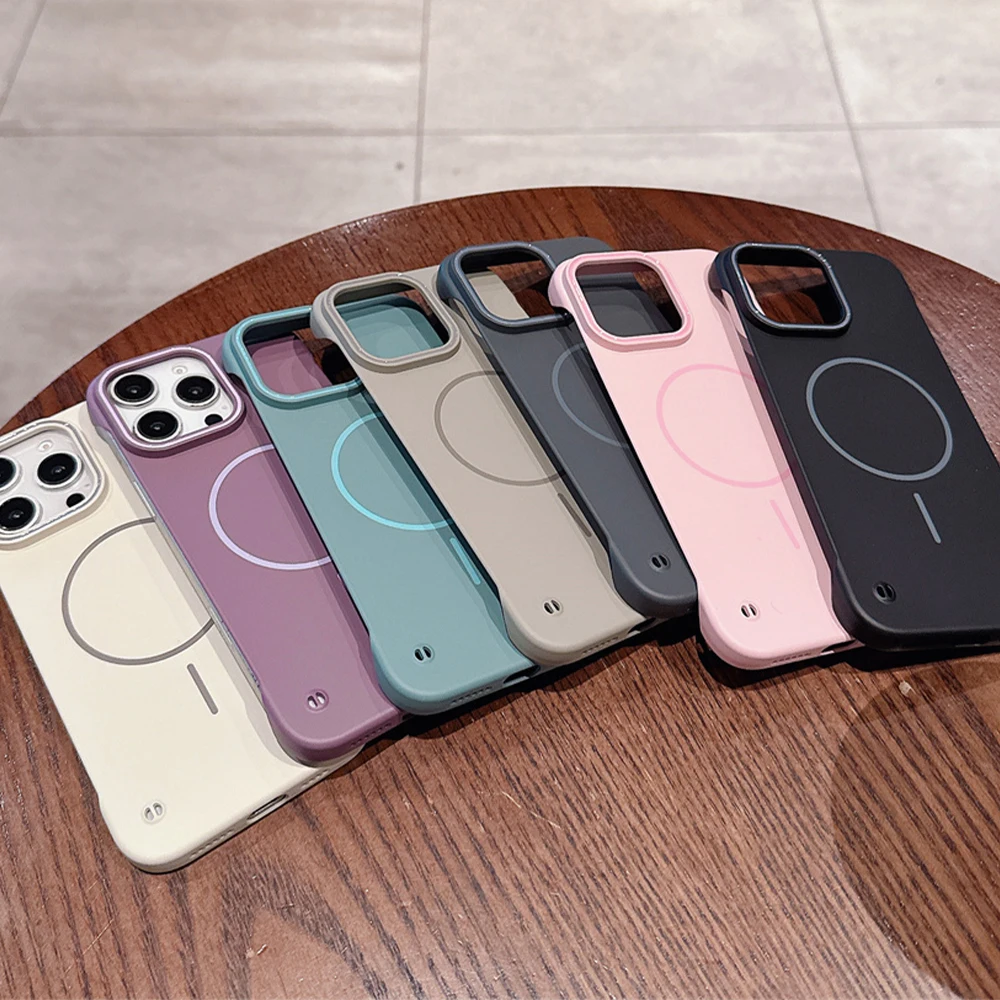 Frameless Matte Slim Phone Case with Magsafe Compatibility and Wireless Charging Support
