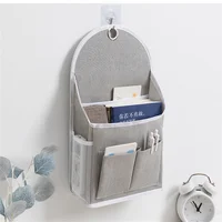 Fabric Hanging Storage Bag for Dormitory Wall Mounted Wall Door Bags Dual-Pocket Side Mesh Organizer Book Magazine Phone Holder 2