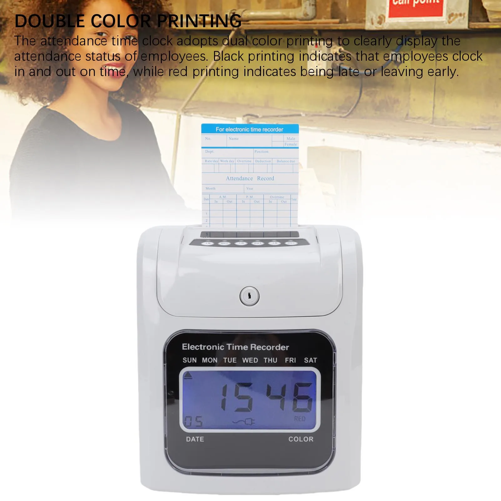 Employee Time Clock for Small Business Employee Punch Clock System with 101 Piece Time Cards 2 Security Keys and 1 Ribbon