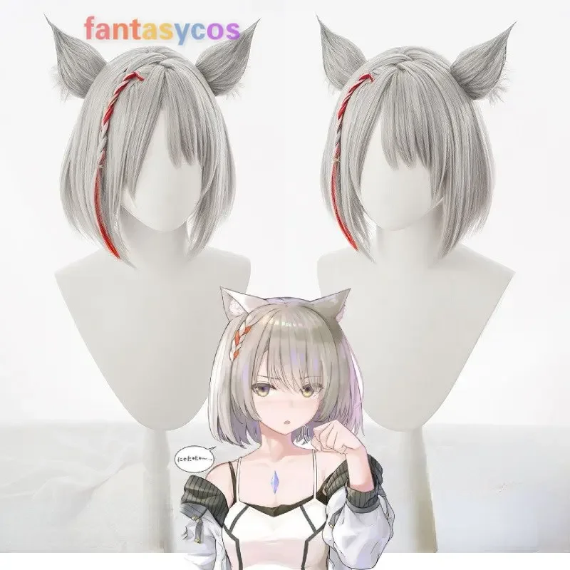 

Game Xenoblade Chronicles 3 Mio Cosplay Wig Short Bobo Heat Resistant Wigs Halloween Role Play Party Costume Prop with Ears