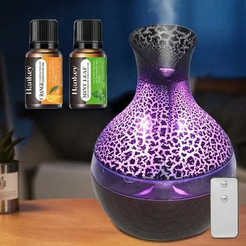300 ml USB Aromatherapy Diffuser & Humidifier – ultra-quiet cool-mist humidifier with remote control, 7-color LED lights, and 2 1