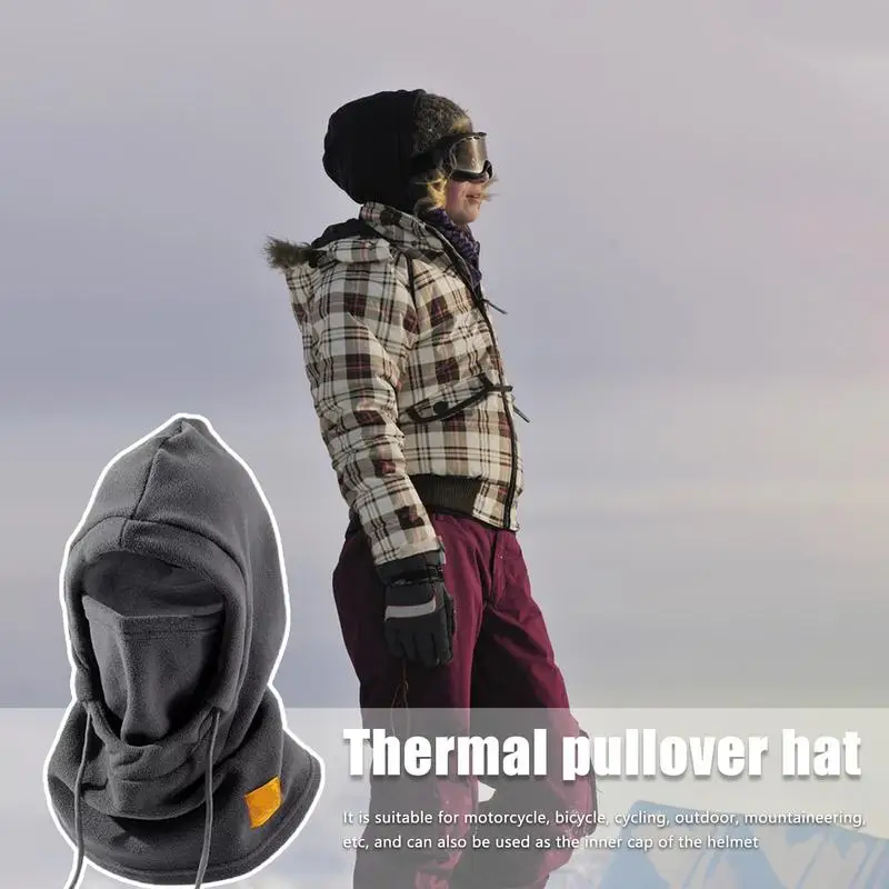 Winter Facial Cover Ski Facial Cover Hood Windproof Warm Polar Fleece Headwear Cold Weather Gear For Snowboarding Mountain