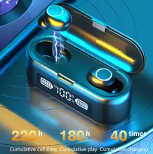 

F9-46 Bluetooth 5.0 Headset TWS Wireless Earphones Mini Earbuds Stereo Headphones IPX7 Large LED Display 2000mAh Charging Case