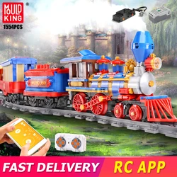 Mould King – blocs de construction de Train sur voie ferrée, application Rc, 1873 pièces, voiture magnétique fantaisie, modèle de véhicule Moc, jouets pour enfants 