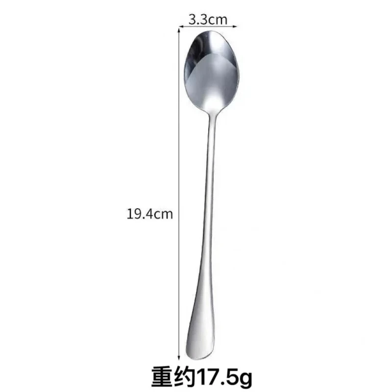 6Pcs Stainless Steel Long-Handled Ice Teaspoon Coffee Spoon Ice Cream Stirring Spoon Kitchen Accessories