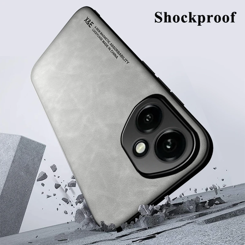 Luxury Retro PU Leather Shockproof Phone Case with Soft Silicone+PC Construction