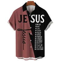 God Jesus 3D Printed Casual Shirts For Men Clothes Fashion Knights Templar Graphic Blouses Streetwear Lapel Blouse Short Sleeve 1