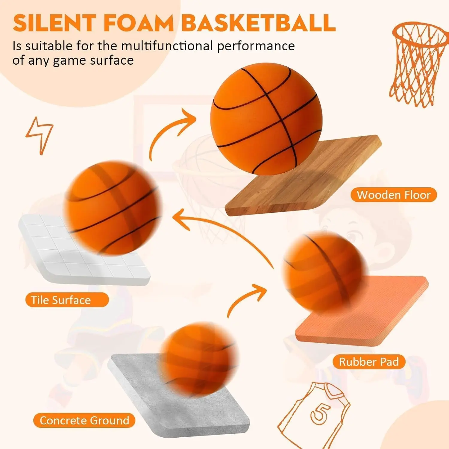 Basketball Ball Silent Indoor For Training, basketball balls