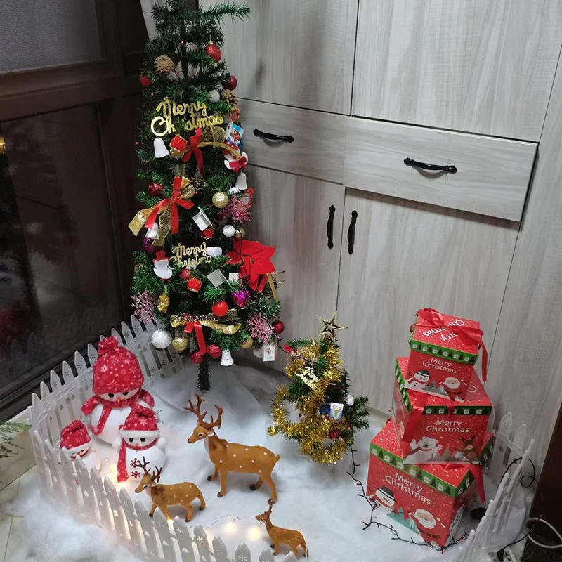 Christmas Simulation Snow Blanket Artificial Snow Cover thickened Cotton Christmas Tree Skirts Backdrop Snowflakes Decoration 1.5