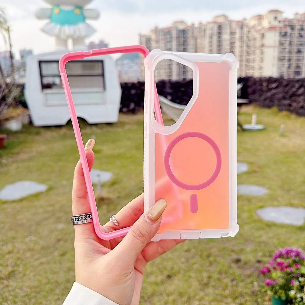 Magnetic Aurora Gradient Airbag Protective Shockproof Phone Case