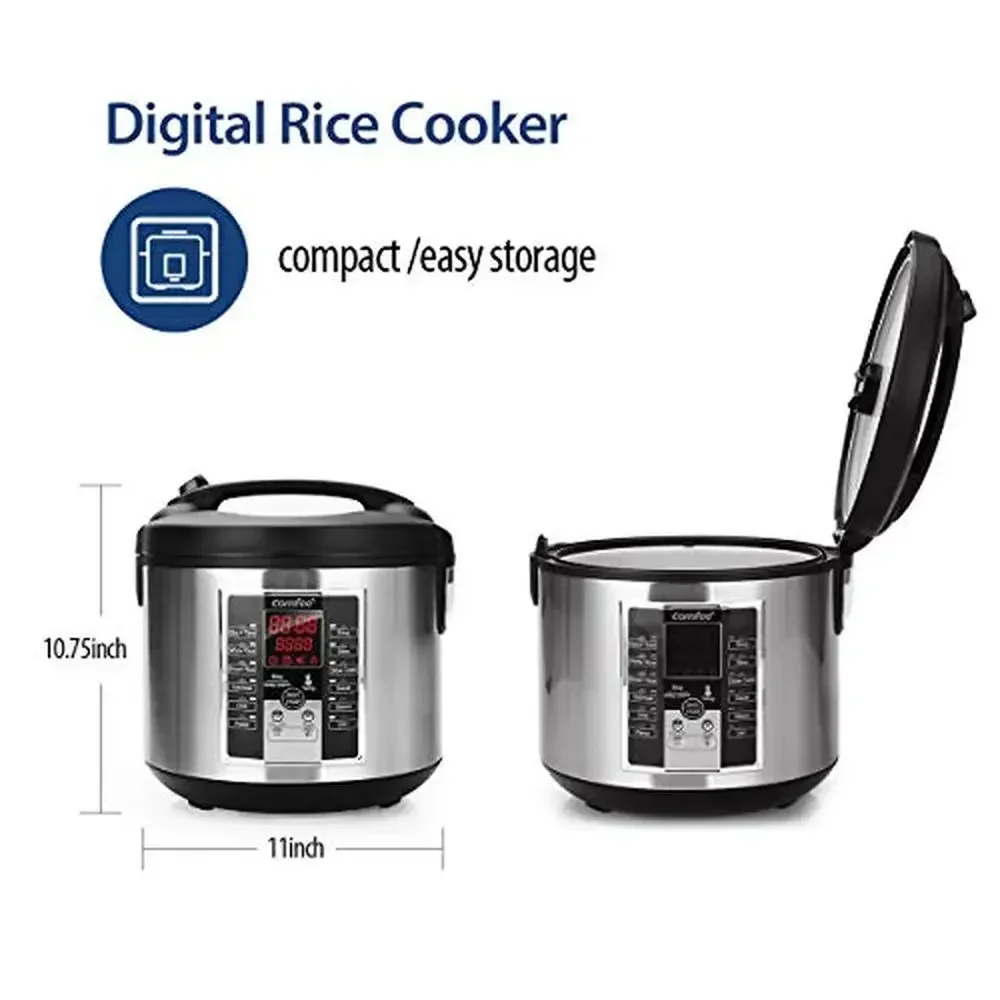 12-in-1 Digital Rice Cooker Steamer 5.2Qt Multi Cooker Large Capacity All in One 6