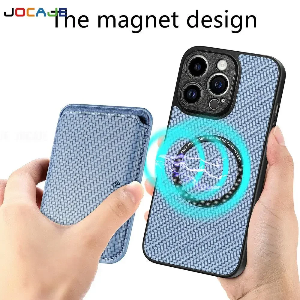 Magnetic Leather Card Holder Case with Magsafe Wireless Charging Compatibility