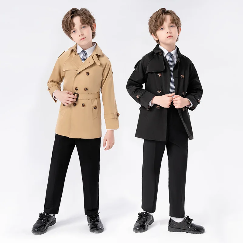 Spring Classic Children's Windbreaker Outerwear/Boy's Mid-length Coat 3479