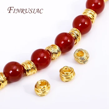 perline braccialetti fai da te /Perline placcate oro 18 carati per la creazione di gioielli, perline distanziatrici, separatori per perline, forniture per la creazione di gioielli fai da te, perline per braccialetti 1