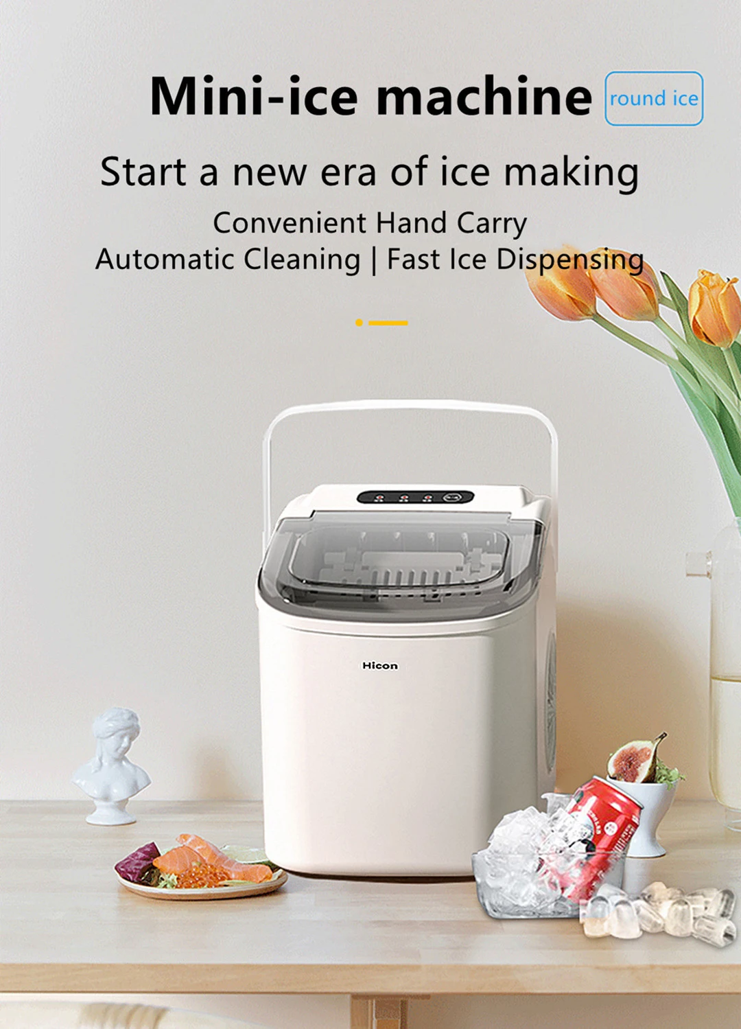 Portable Automatic Countertop Ice Maker Machine 7-15mins Fast