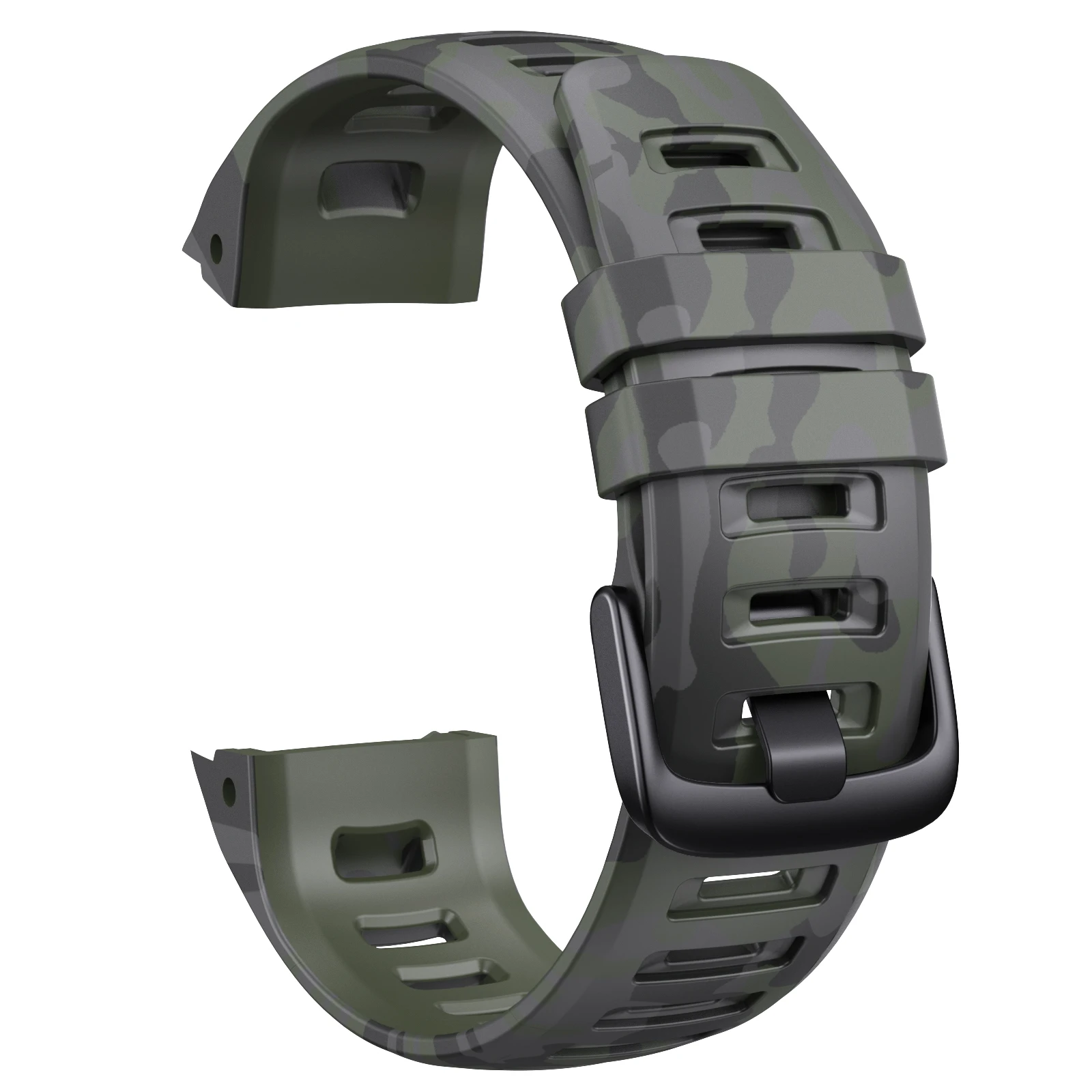 Camouflage Silicone Watch Strap - 22mm Adjustable Replacement Wristband