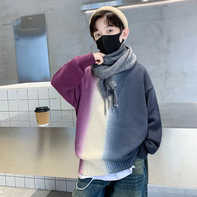 

6 To 27 Years, Children's Clothings Knit Tops For Winter Autumn Spring Child Boys Knitted Sweaters Children's Outwear Clothes