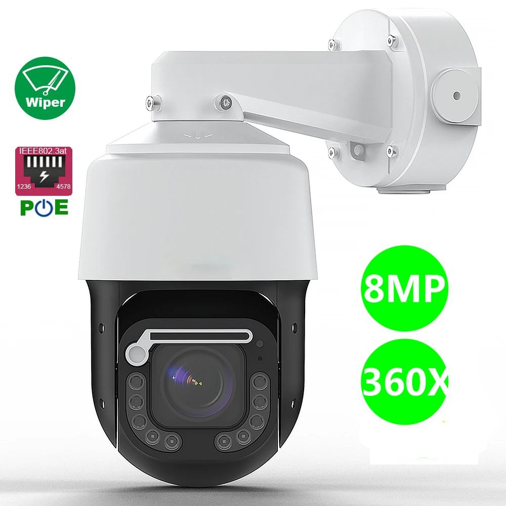 4K 8MP 360X ZOOM POE High Speed Dome PTZ Wiper IP Camera ONVIF IVM4200 IMX415 256GB 12mp 4k poe with wiper high speed dome ptz wifi ip camera outdoor ai human tracking wireless camera rtsp 990x zoom color camera