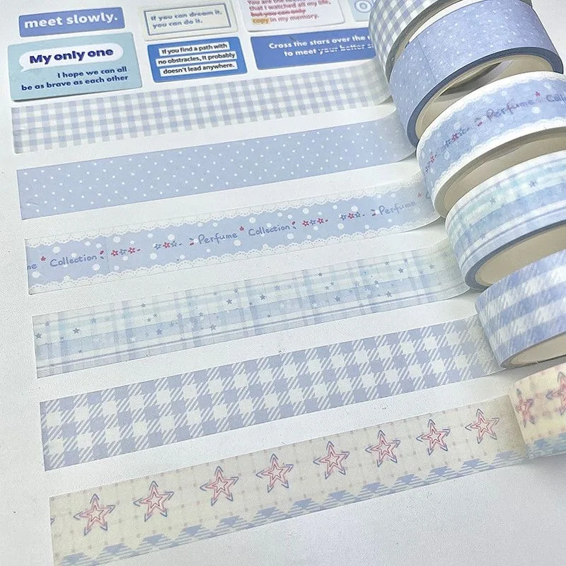6롤/세트 3가지 스타일 봄 튤립 딸기 장식 테이프 한국식 귀여운 창의적인 와시 테이프 학교 문구 선물