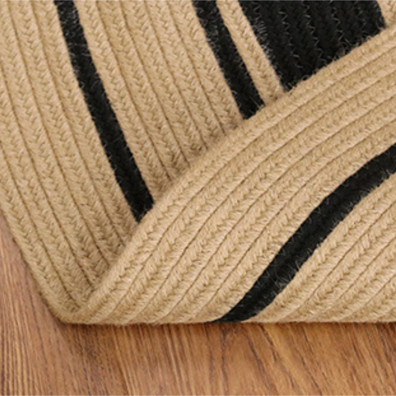 Living Room Carpet Home Decoration Natural Jute Hand Woven Bedroom Rug Fashion Minimalism Wear-resistant Durable Breathable Mat