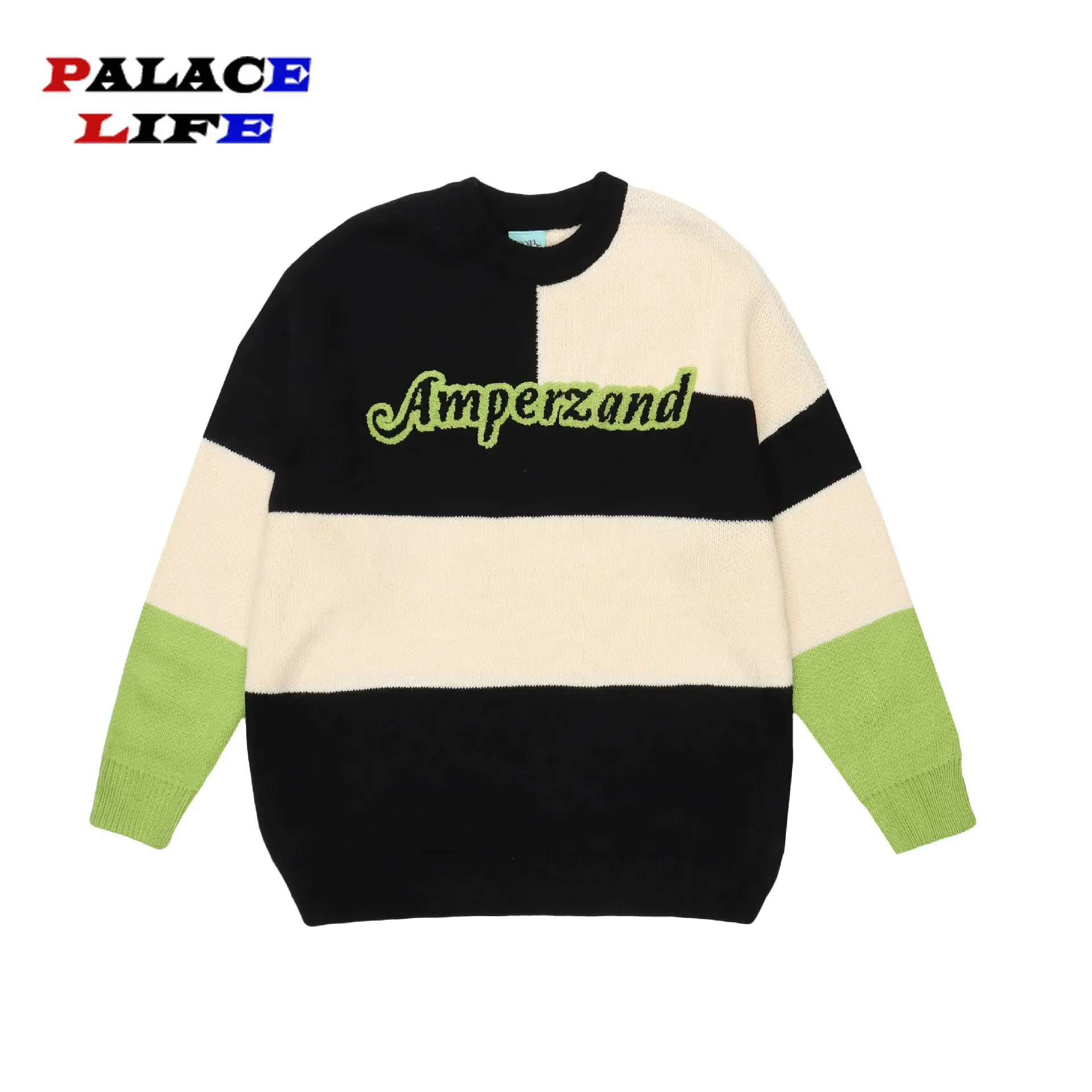 

American Casual Sweater Men Contrast Vintage Patchwork Knit Pullover Unisex Harajuku Loose jumpers Winter Ropa Hombre Streetwear