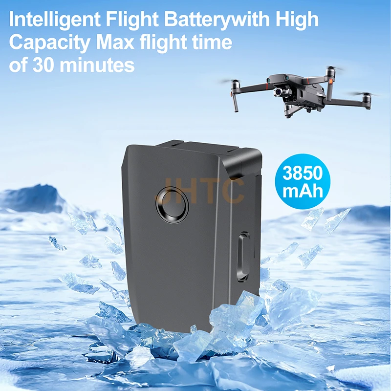 Batterie Drone Mavic 2 Pro/2 3850mAh LiPo 4S 15.4V avec connecteurs visibles, sur fond gris.