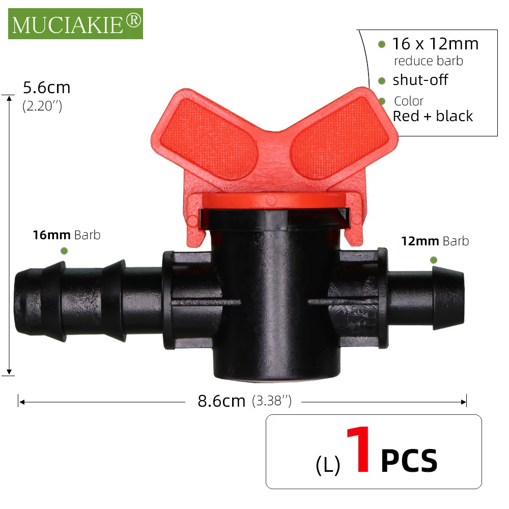 MUCIAKIE 1PC 1/2'' 3/4'' Thread Equal Reduced Watering Coupling Adapter Garden Irrigation Shut Off Valve Drip Tap Fittings Joint 