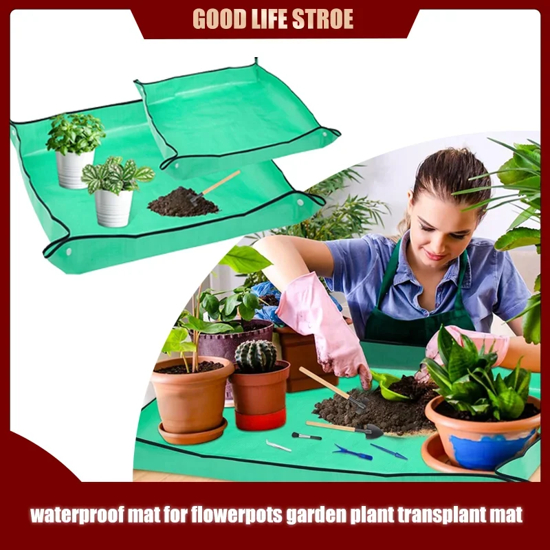 Garden Pot Plant Transplant Mat Foldable Indoor Plant Mats Portable Square Gardening Mats Pot Trays Pots for plants