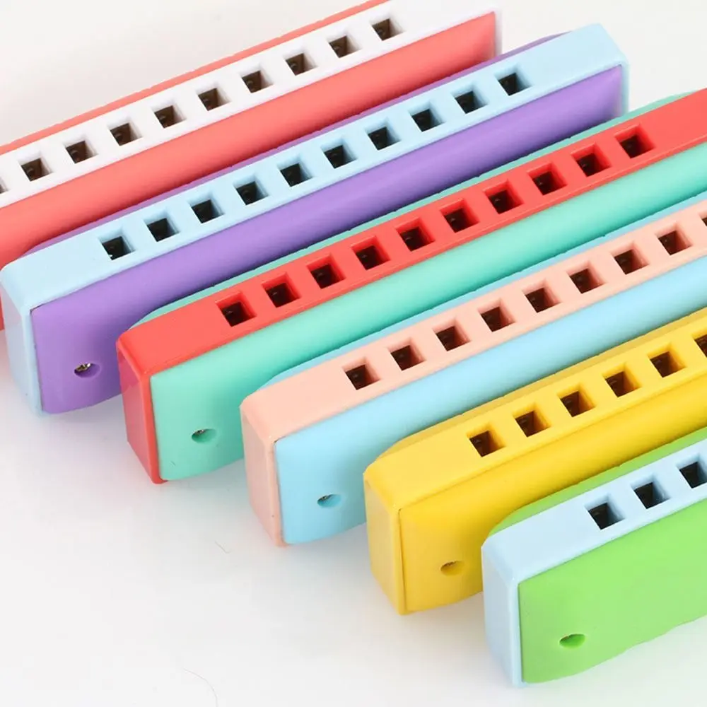 New C Tune 10 Holes Harmonica Plastic Colorful Mouth Organ Educational Toys Stage Performance