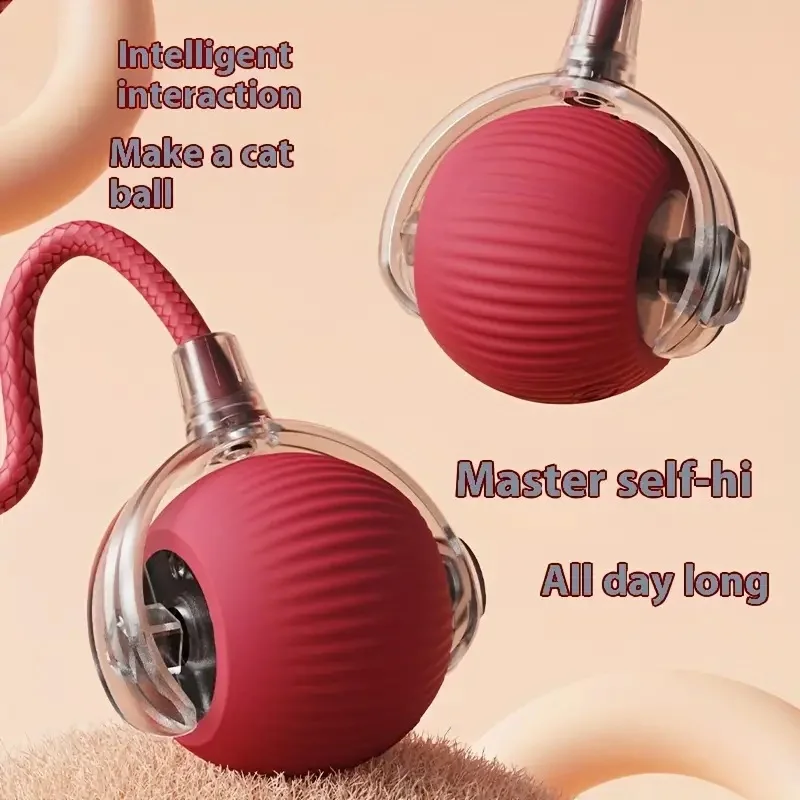 Long tail toy ball USB rechargeable cat training toy training cat observation and capture abilities suitable for all cats Pet Toys Cat Toy