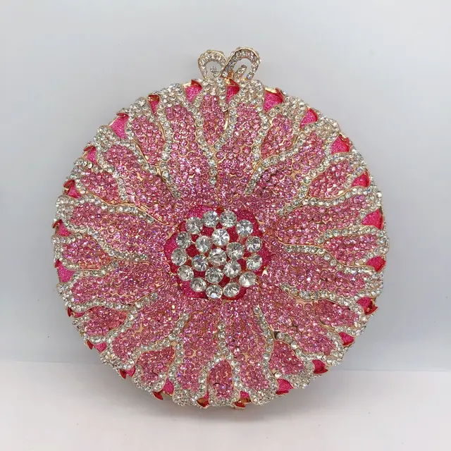 XIYUAN SUN-Pochettes de soirée en diamants pour femmes, sacs à main ronds en métal avec biscuits, sacs à main de créateur de luxe, 2024 2