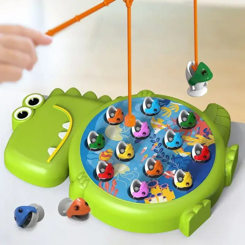 Children Magnetic Fishing Toy Dinosaur Magnetic Fishing Rod Game for Baby Fishing Early Educational Toys for Kids Birthday Gifts 3