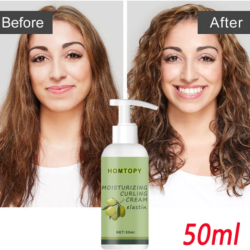 

50ml Hair-volumizing Cream Light Curl Defining Elastin Hair Conditioner Volume Lift Styling Mousse Nourish Hair Care Women Men