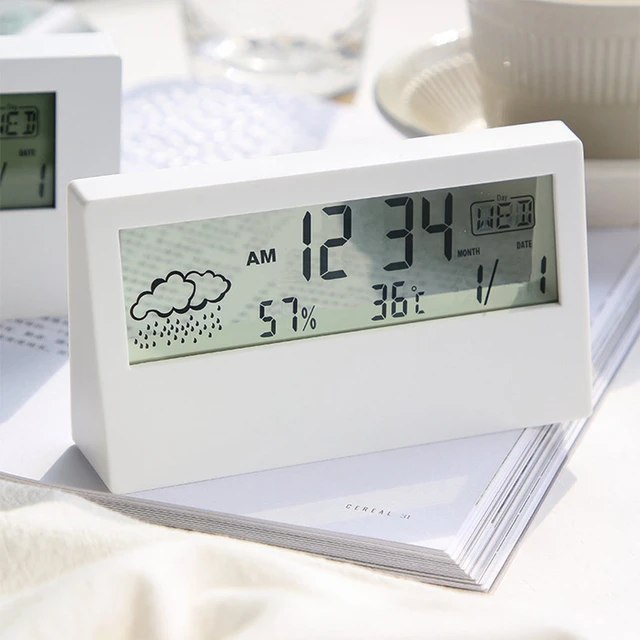 Digital Hygrometer Indoor Thermometer, Temperature Humidity Gauge with Desk  Clocks for Bedroom and Office Wholesale - China Clock and Digital Clock  Display for Desktop price